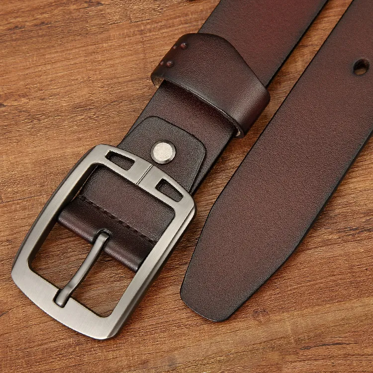 Men'S Leather Solid Color Belt