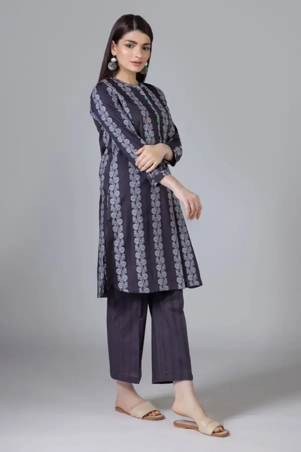 3 Piece Kurta Embroidered | Dupatta& Bottom & Tops | Color Black