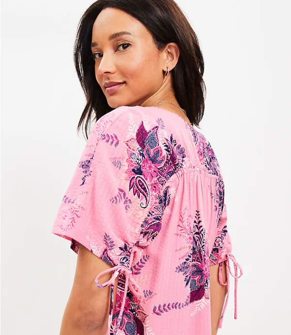 Paisley Tie Back Yoke Top