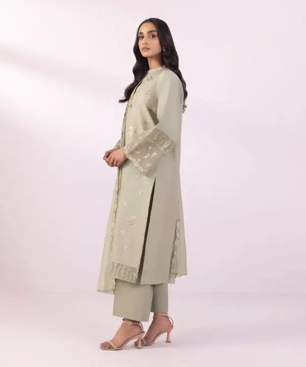 3 Piece - Embroidered Zari Lawn Suit