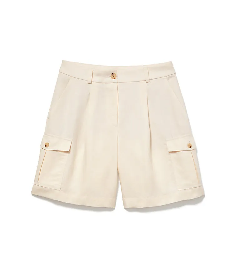 Drapey Cargo Bermuda Shorts