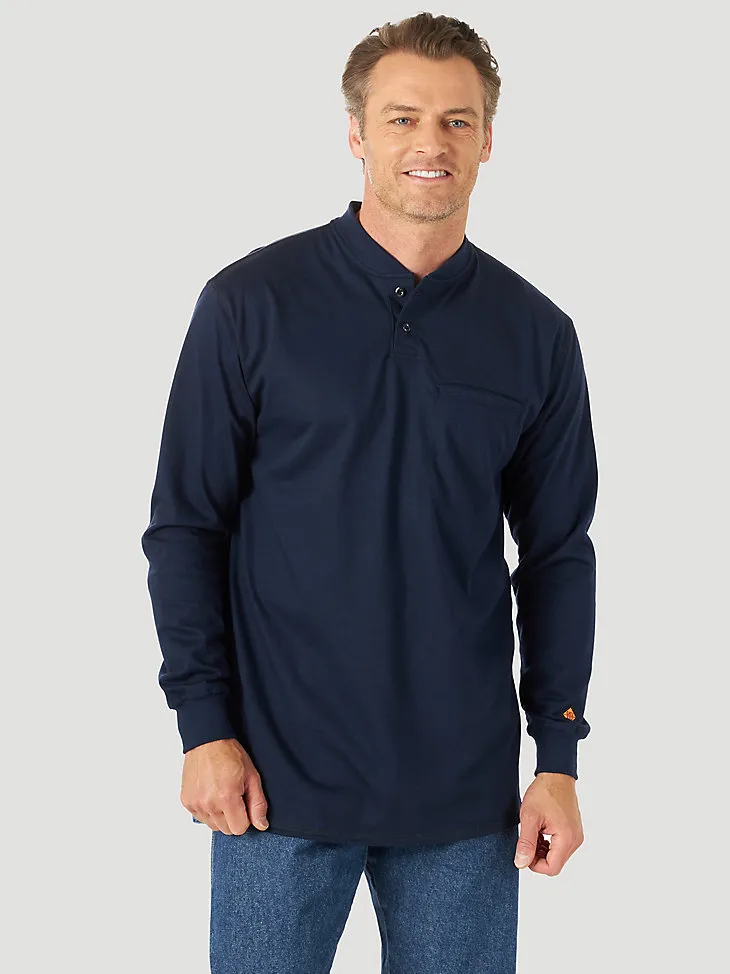 WRANGLER® RIGGS WORKWEAR® FR FLAME RESISTANT LONG SLEEVE LIGHTWEIGHT HENLEY IN CASTLE ROCK