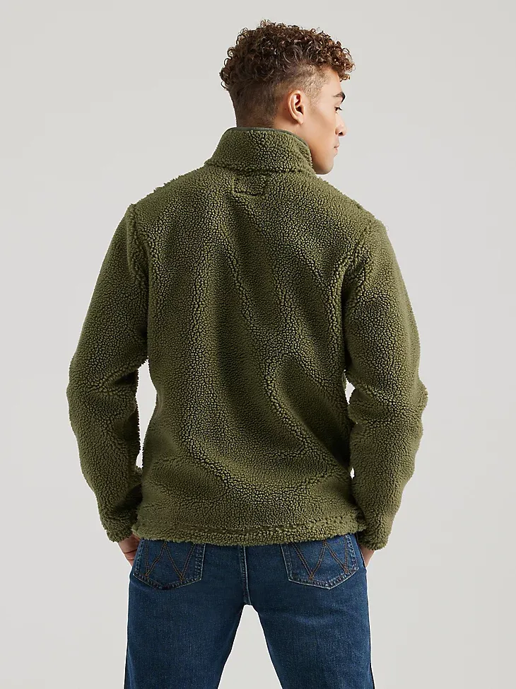 WRANGLER X BUFFALO TRACE™ MEN'S SHERPA PULLOVER IN KENTUCKY GREEN