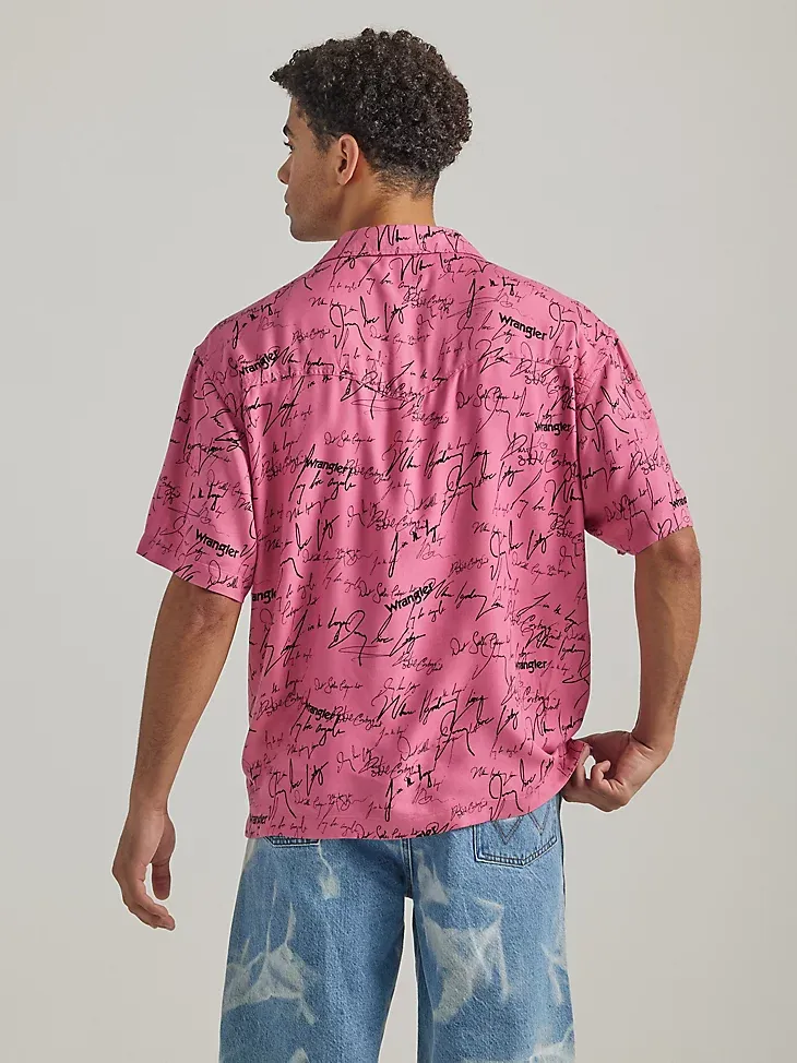 MEN'S SIGNATURE PRINT OVERSHIRT IN CHATEAU ROSE