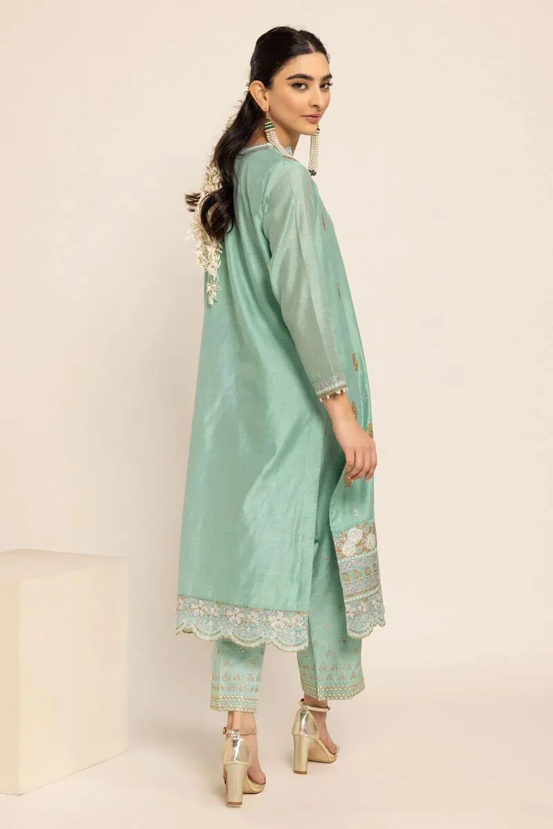 2 Piece | Kurta & Pants | Color Light Green