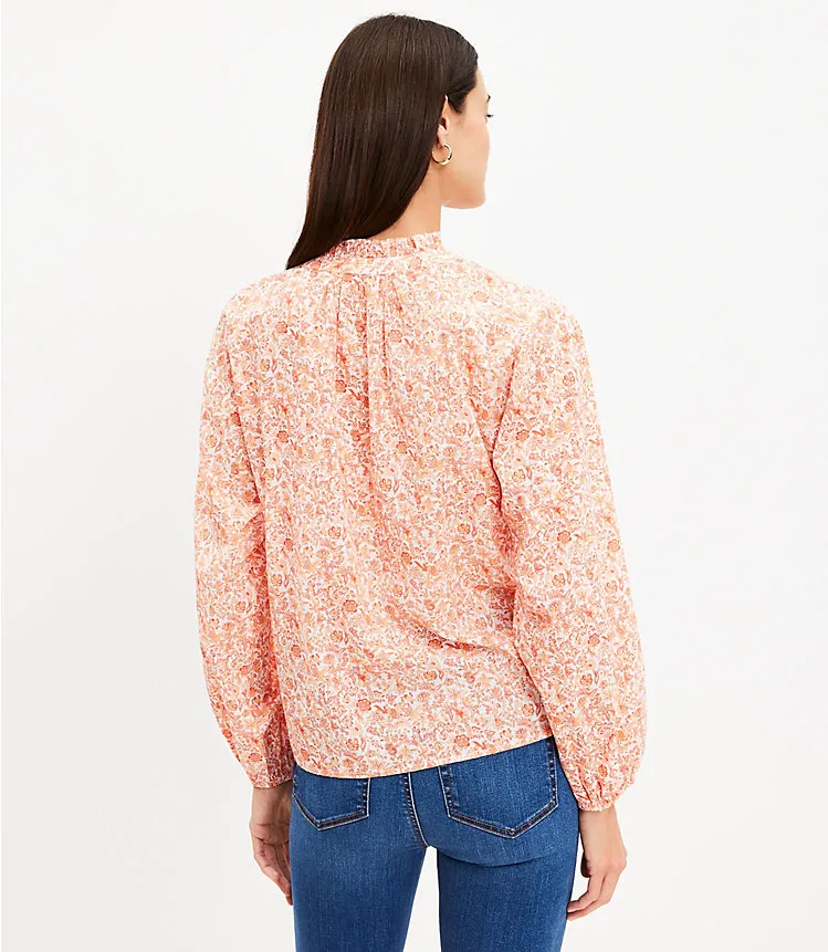 Jungle Ruffle Neck Poet Blouse