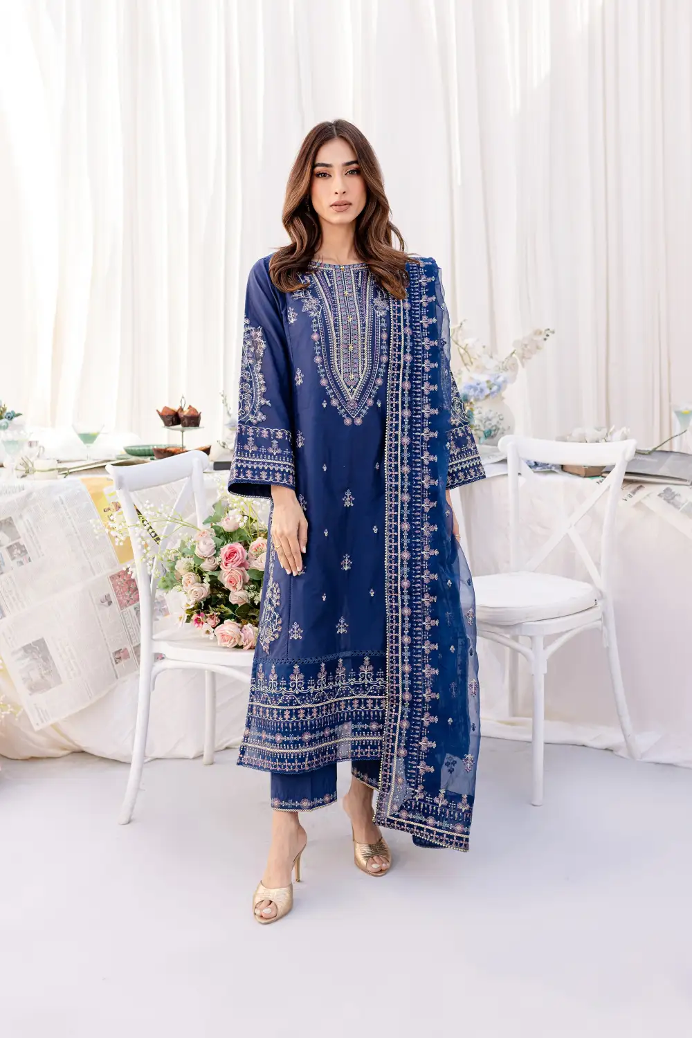 Serra 3Pc - Embroidered Lawn Dress