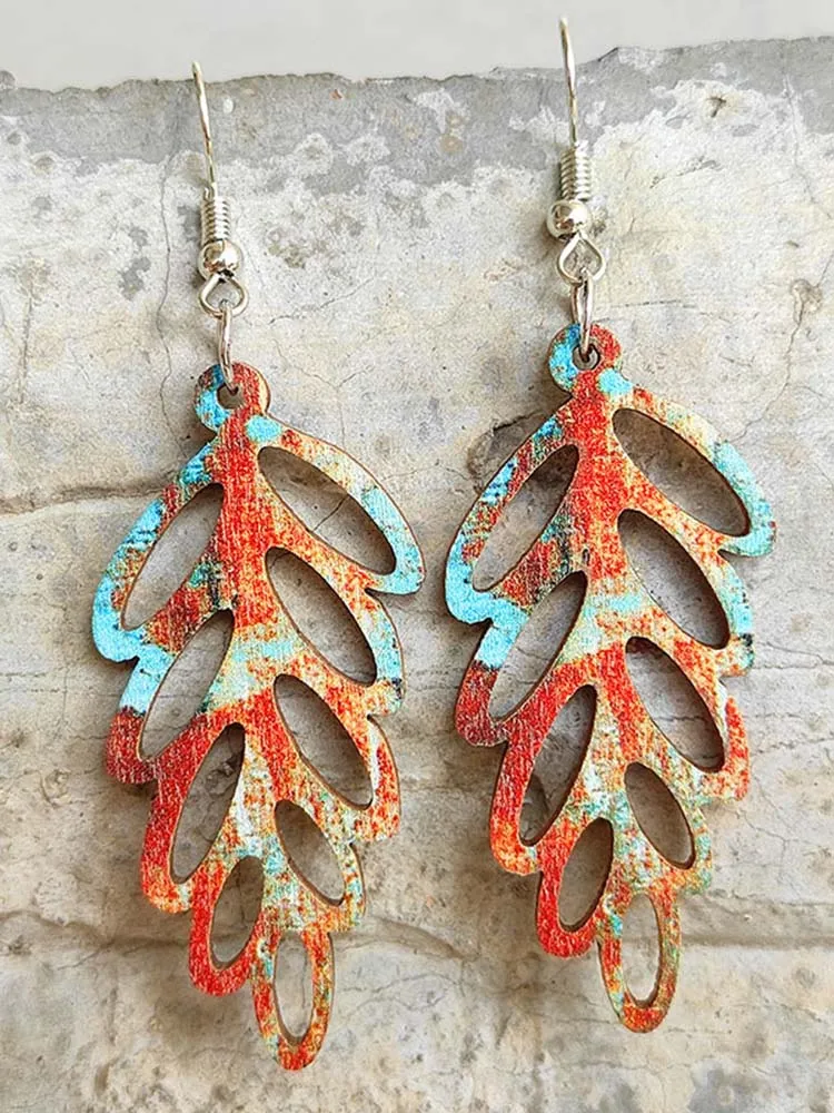 Vintage Openwork Leaf Earrings