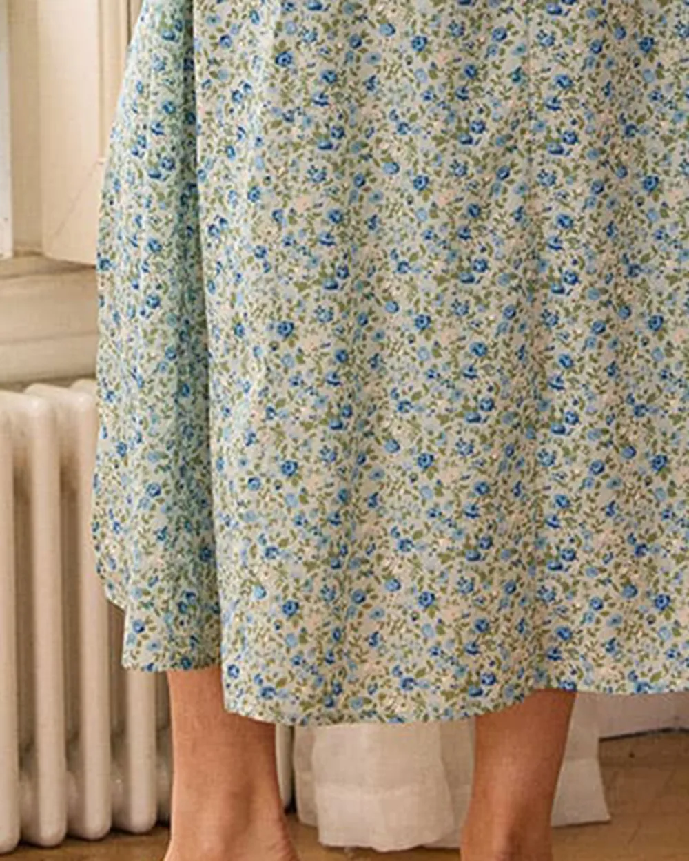 Mint Short Sleeve Floral Dress