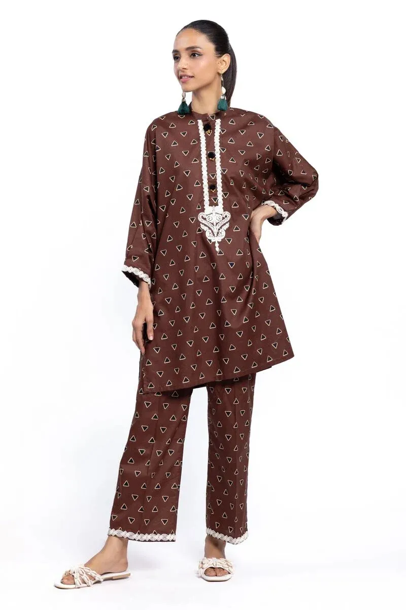 2 Piece | Kurta & Pants | Color Coffee