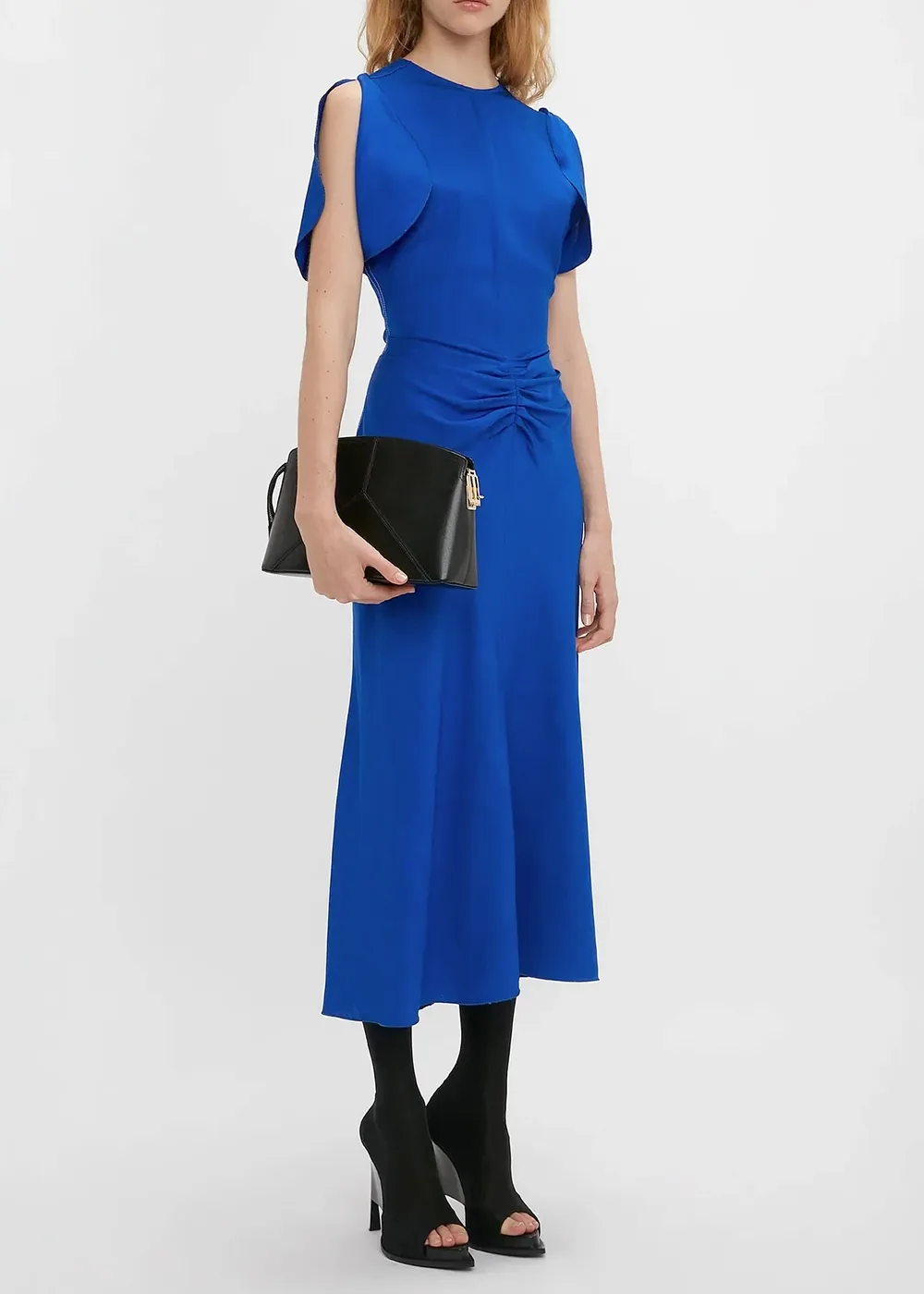 Gathered Waist Midi Dress