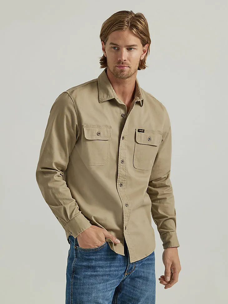 MEN'S WRANGLER® EPIC SOFT™ STRETCH TWILL SHIRT IN ROSIN