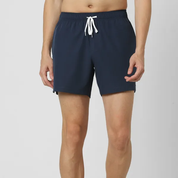 Stretch Swim Solid-Navy Blue