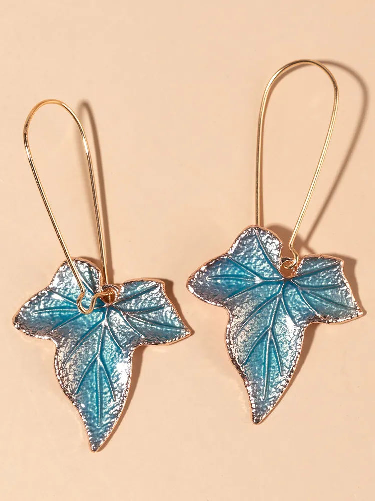 Vintage Blue Maple Earrings