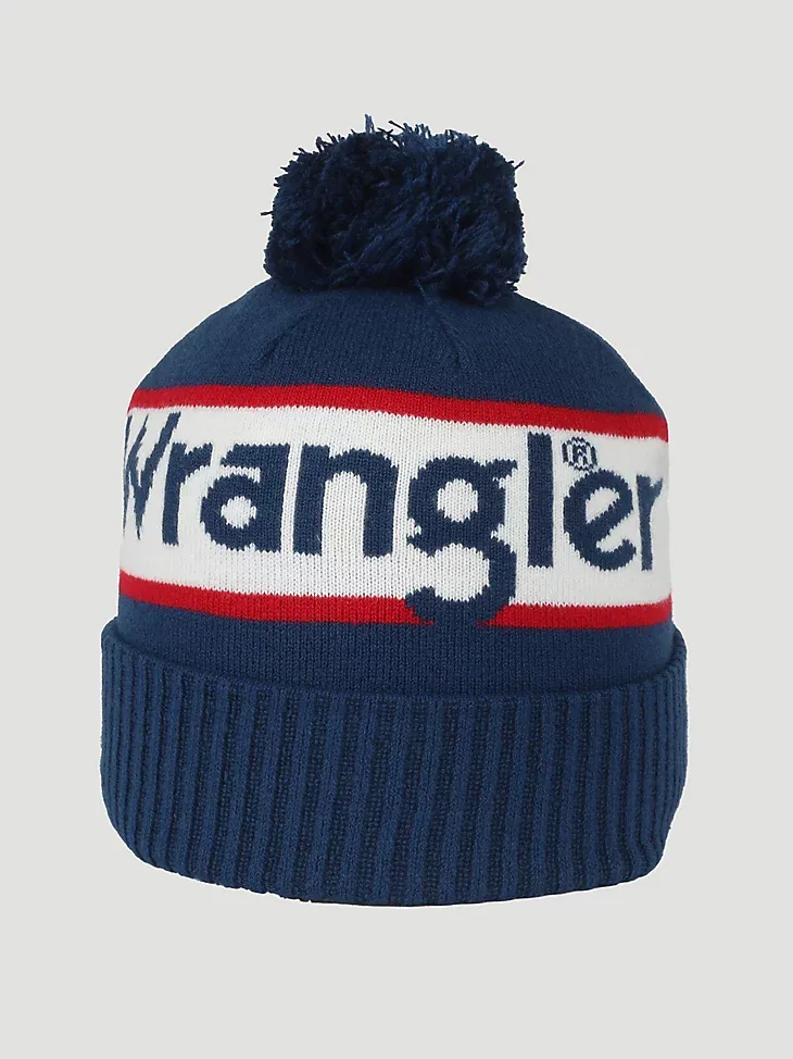 WRANGLER® LOGO POM BEANIE IN BLACK