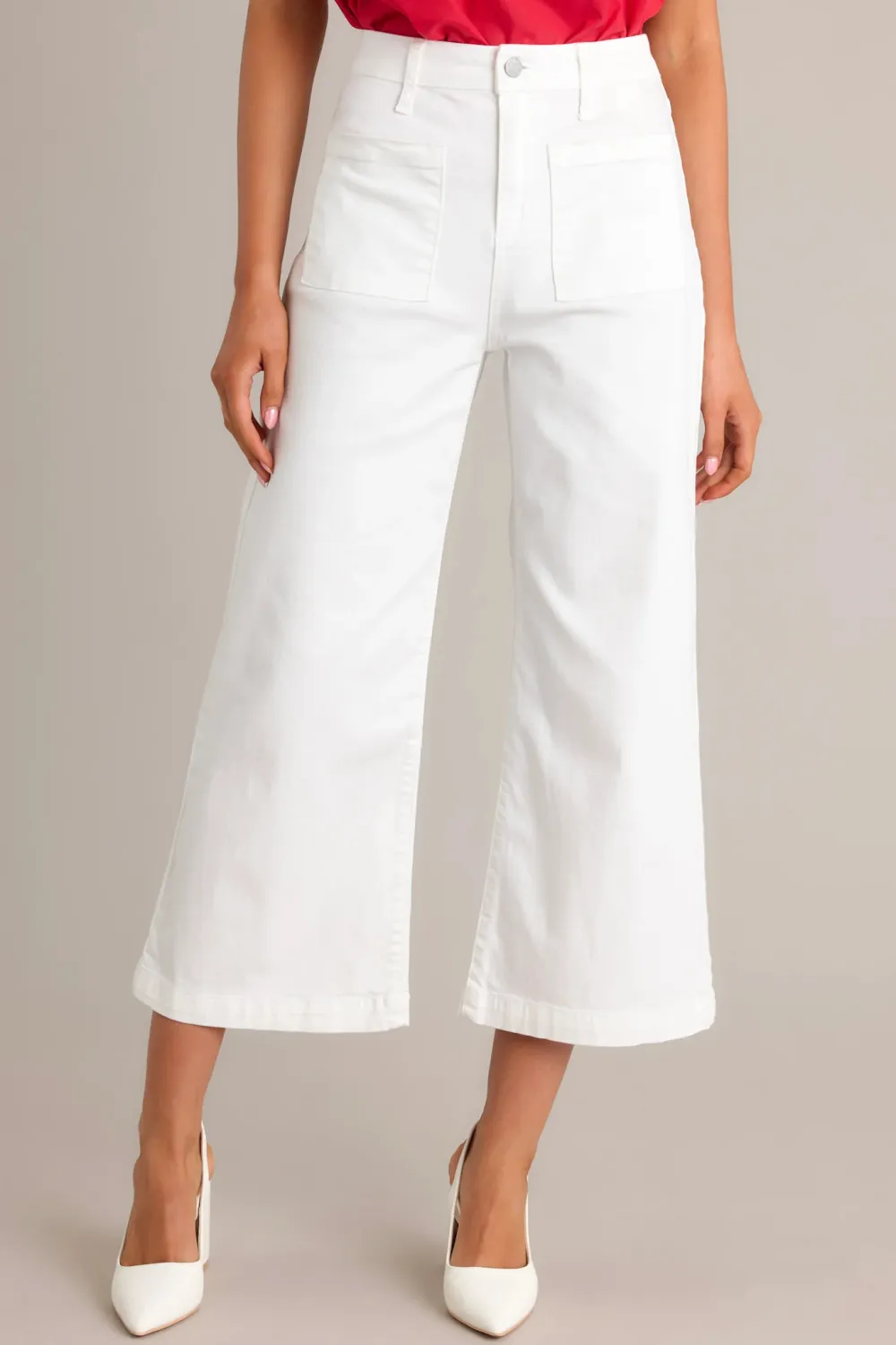 URBAN OASIS WHITE CROPPED FLARE JEANS