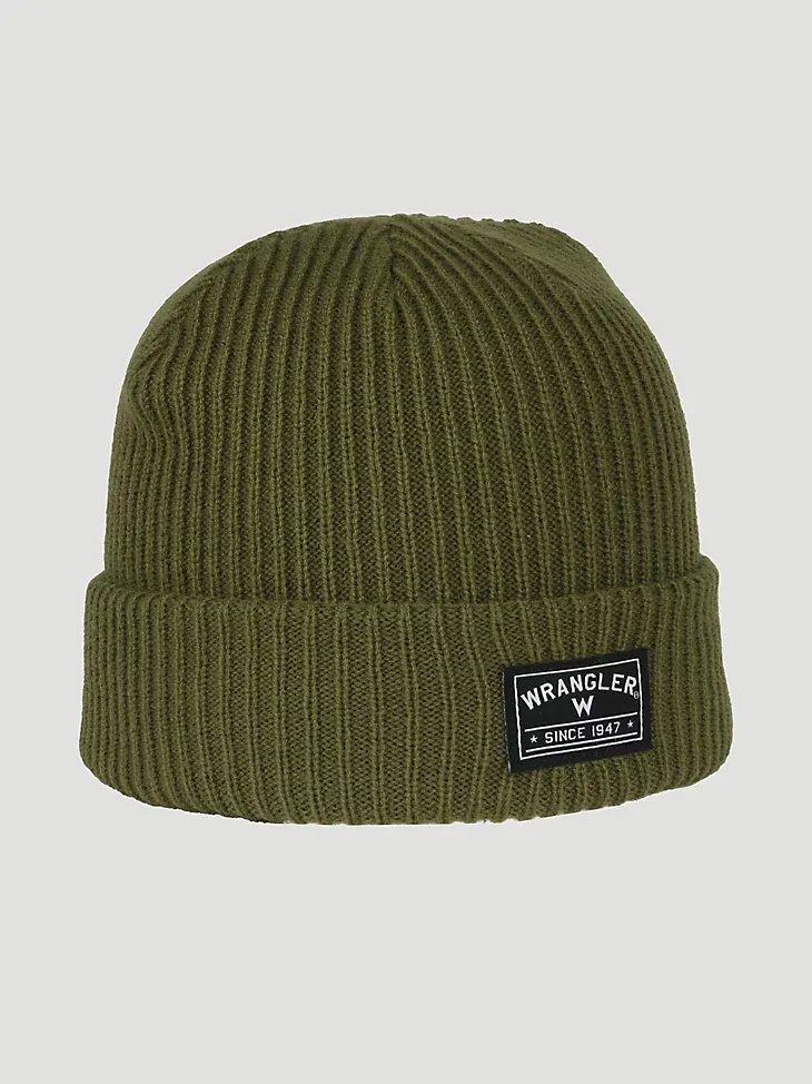 WRANGLER® LOGO BEANIE IN CHARCOAL HEATHER