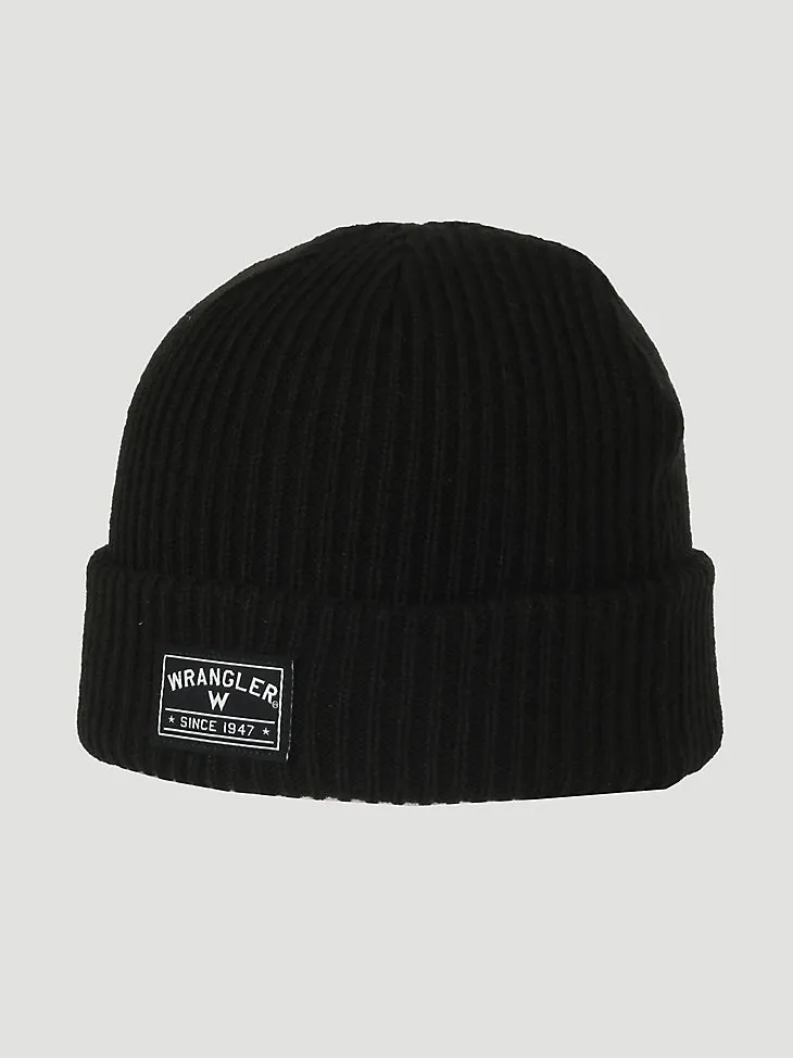 WRANGLER® LOGO BEANIE IN CHARCOAL HEATHER