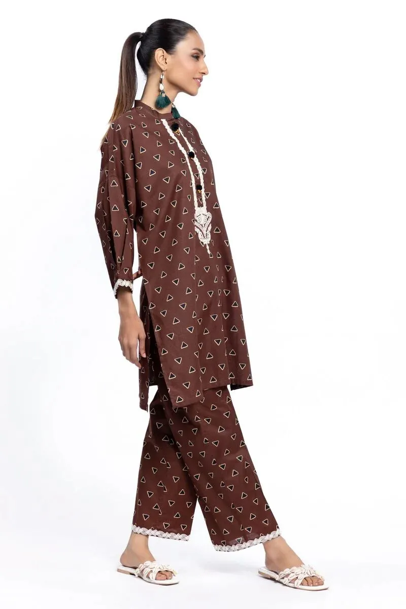 2 Piece | Kurta & Pants | Color Coffee