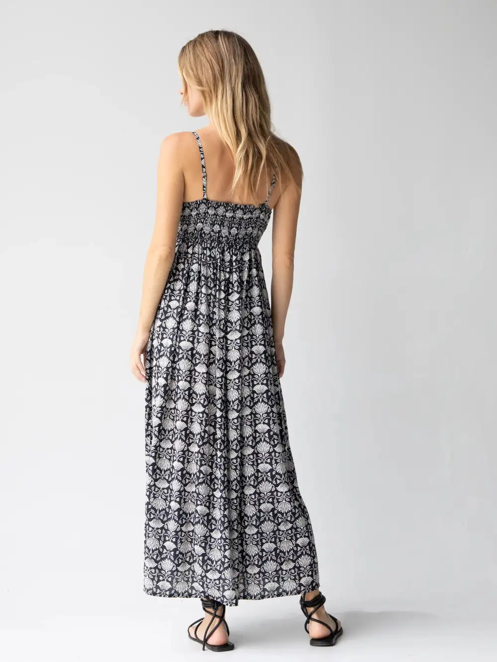 Bailey Maxi Dress - Black Floral Vines