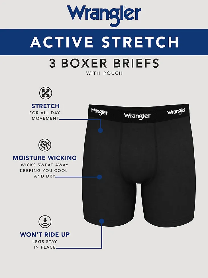 MEN'S ACTIVE STRETCH BOXER BRIEFS (3-PACK) IN ASSORTED