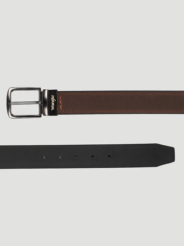 MEN'S REVERSIBLE ENGRAVED BELT IN BLACK