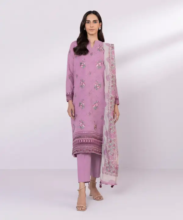 3 Piece - Embroidered Jacquard Suit