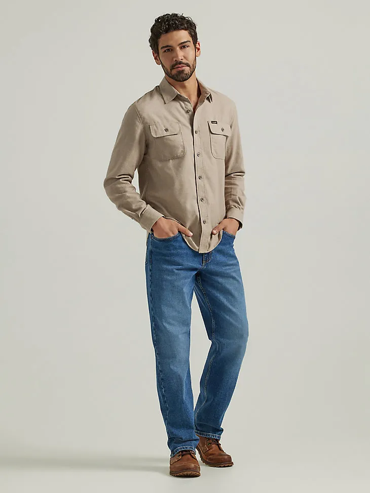 MEN'S RELAXED FIT FLEX JEAN IN MID DENIM