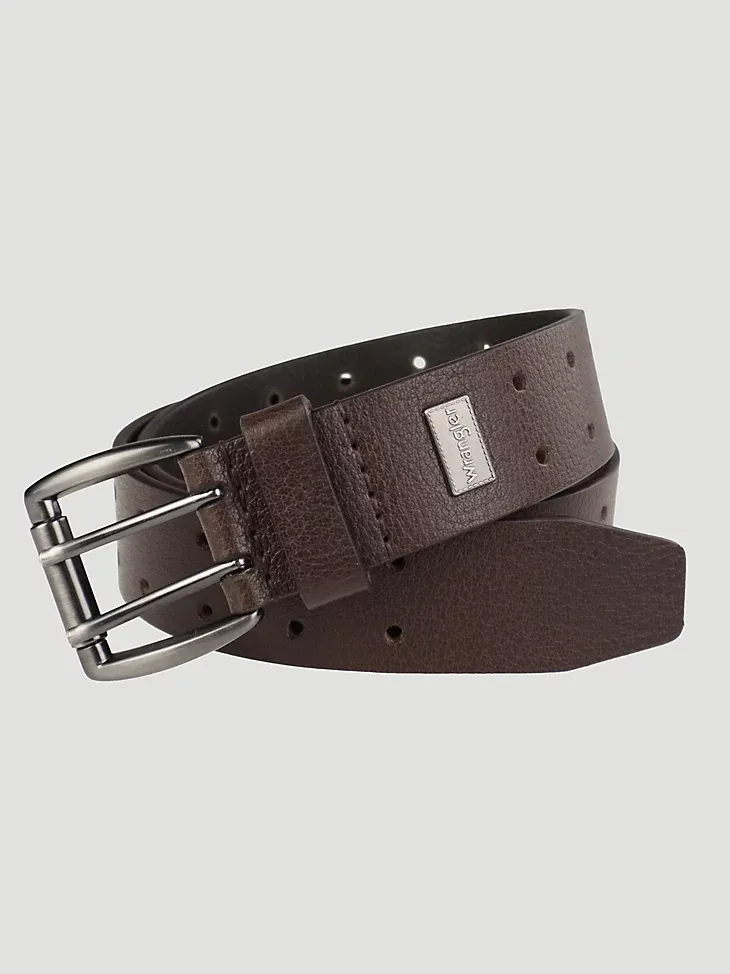 MEN'S PERFORATED BELT IN BLACK