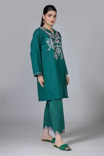 2 Piece | Kurta & Pants | Color  Dark green