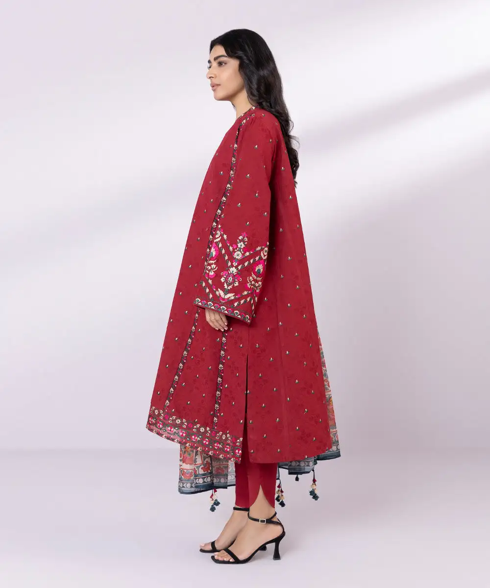 3 Piece - Embroidered Jacquard Suit