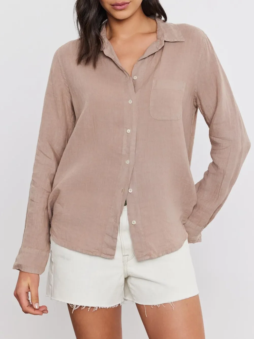 Natalia Linen Button-Up Shirt