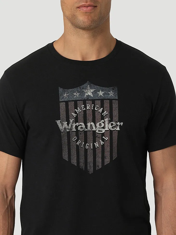 WRANGLER SHIELD AMERICAN ORIGINAL T-SHIRT IN JET BLACK