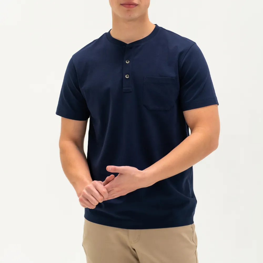 Short Sleeve Stretch Henley