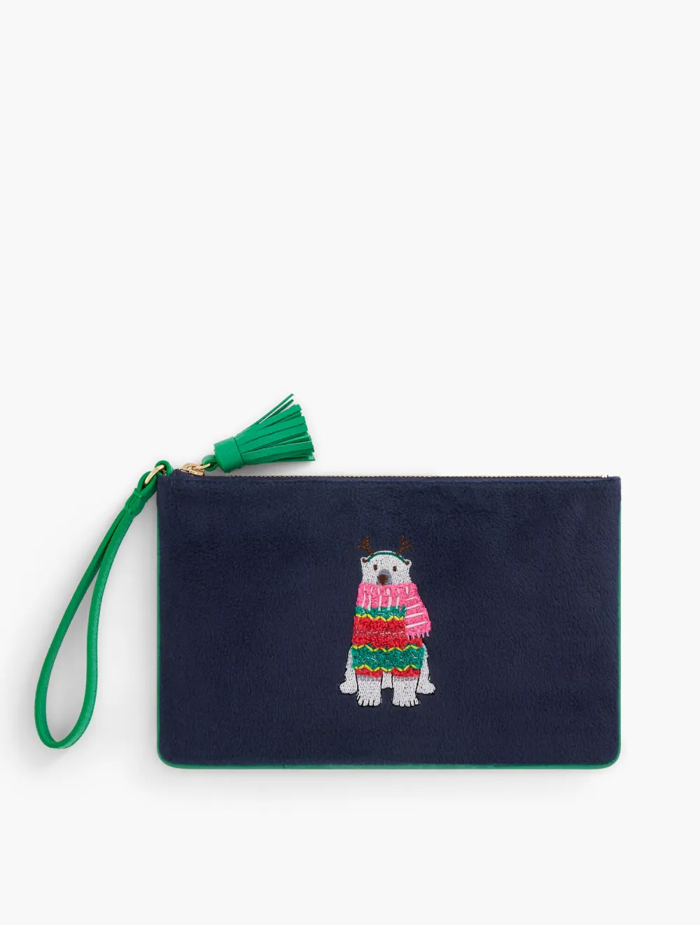 Polar Bear Brushed Flannel Wristlet