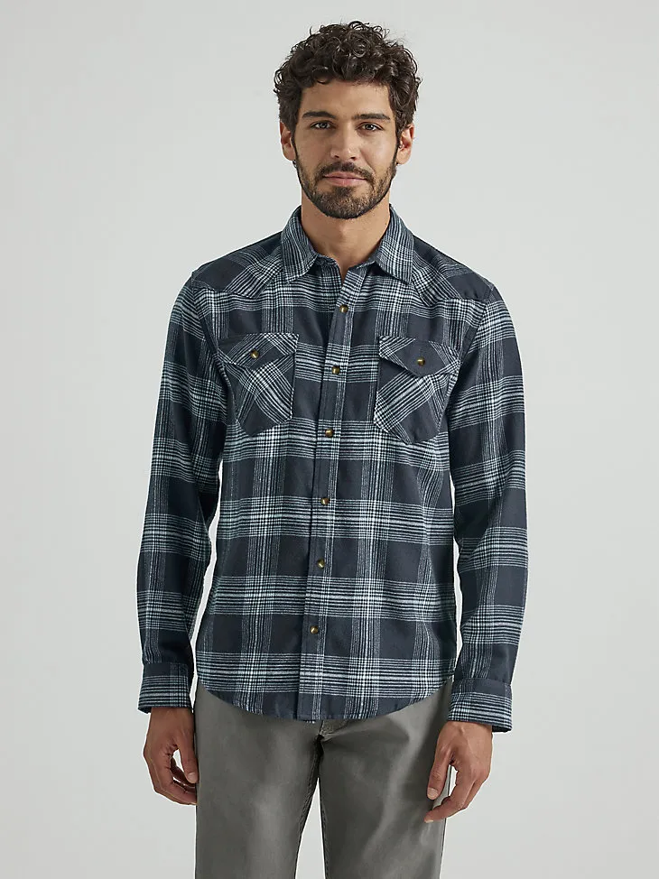 MEN'S BRUSHED FLANNEL SHIRT IN BURNT HENNA ORANGE