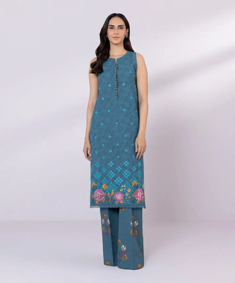 2 Piece - Embroidered Jacquard Suit