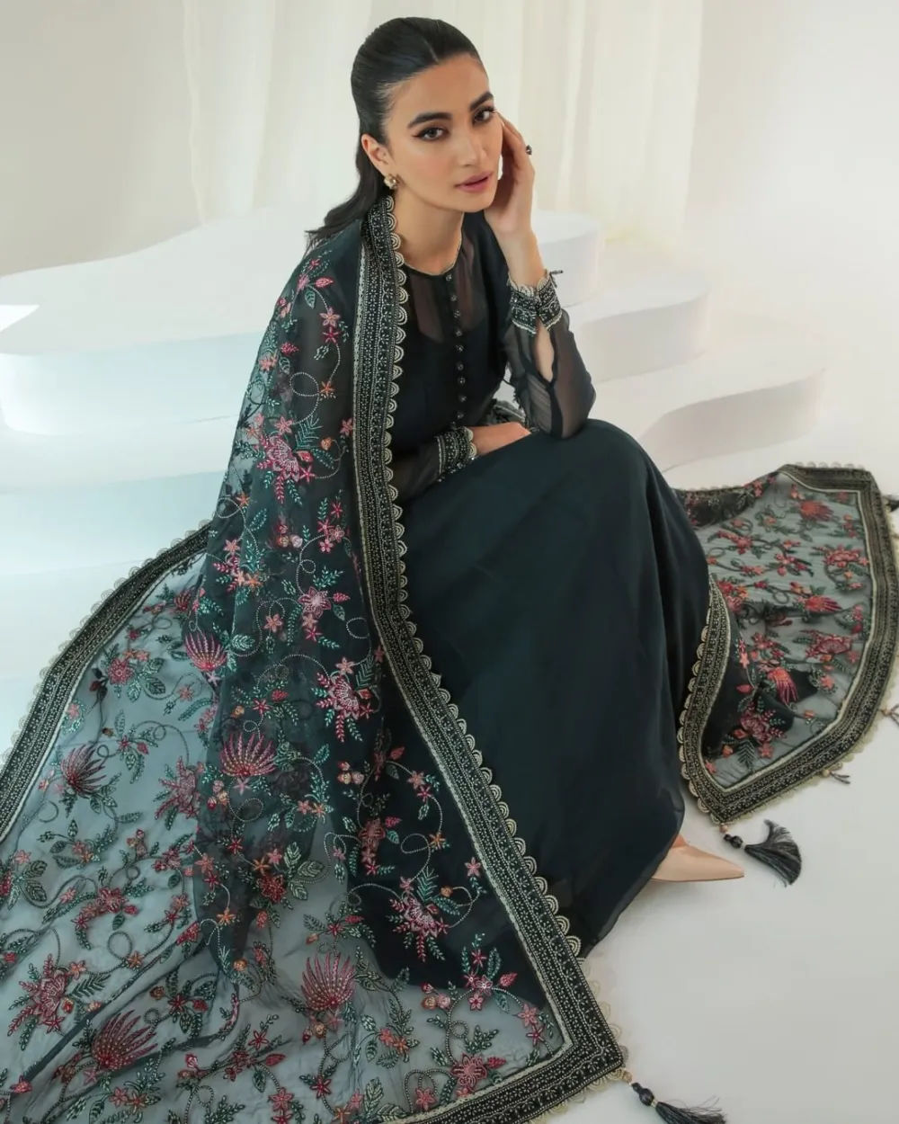 Embroidered Raw Silk Sets