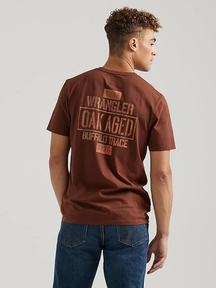 WRANGLER X BUFFALO TRACE™ MEN'S OAK AGED T-SHIRT IN BROWN GRAINS