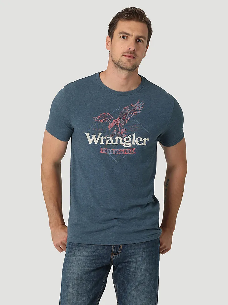 WRANGLER EAGLE LAND OF THE FREE T-SHIRT IN MIDNIGHT NAVY