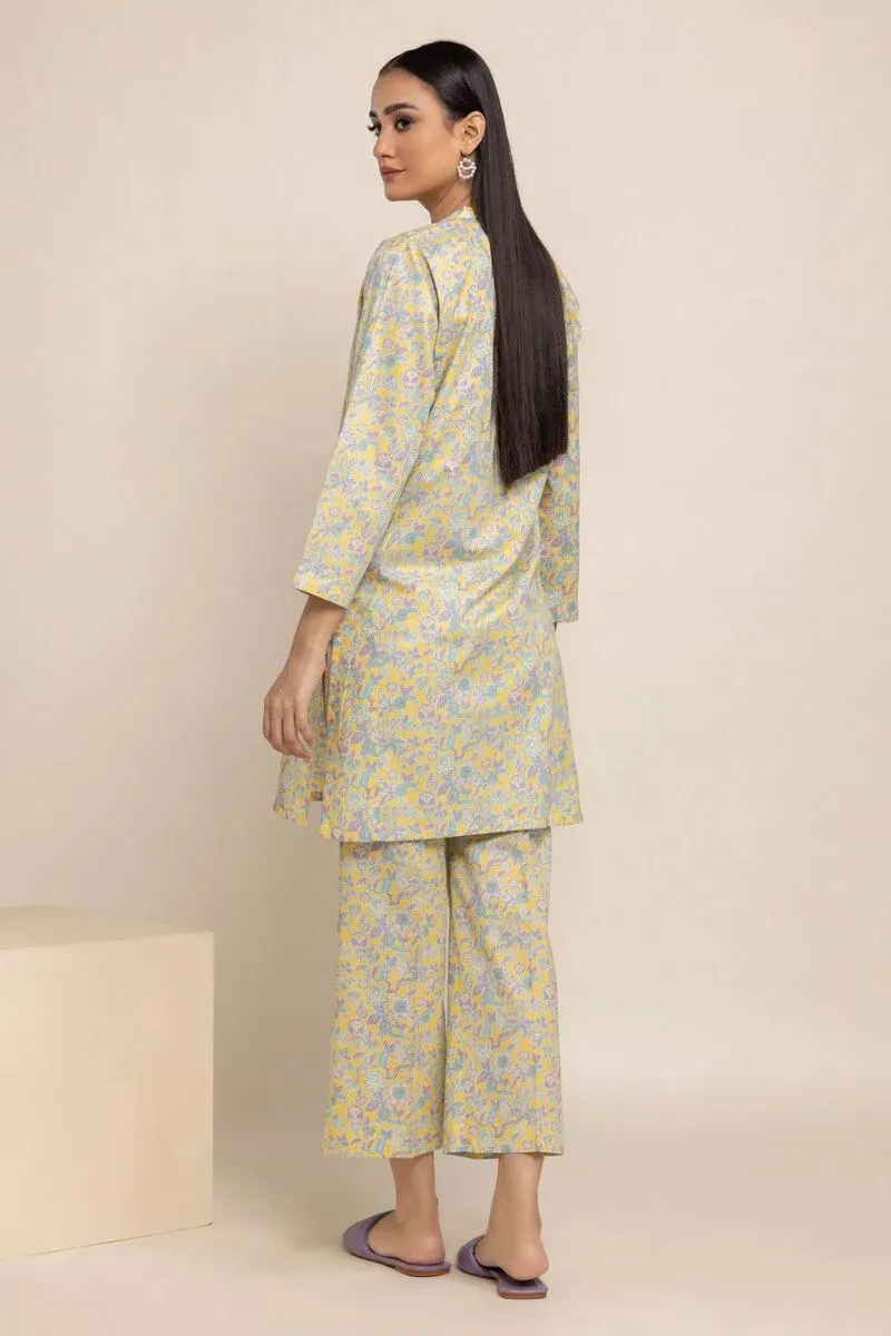 2 Piece | Kurta & Pants | Color Light Yellow Green