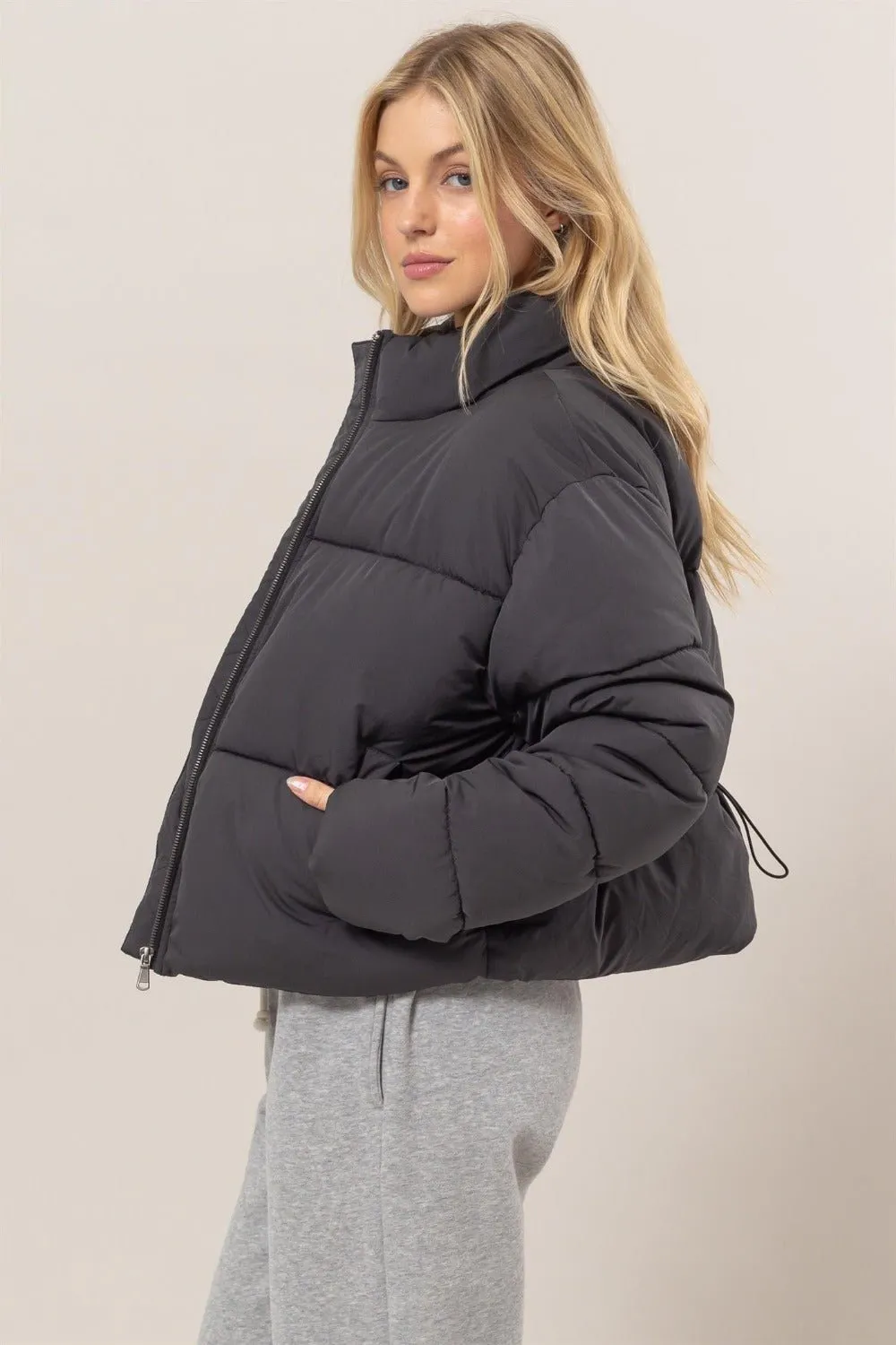 Black Quilted Puffer Jacket