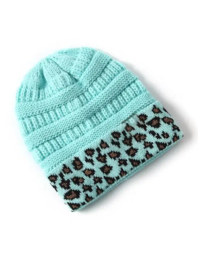 🔥Buy 3 Get 10% Off🔥Women's Western Retro Leopard Print Stitching Design Beanie (Without Logo)