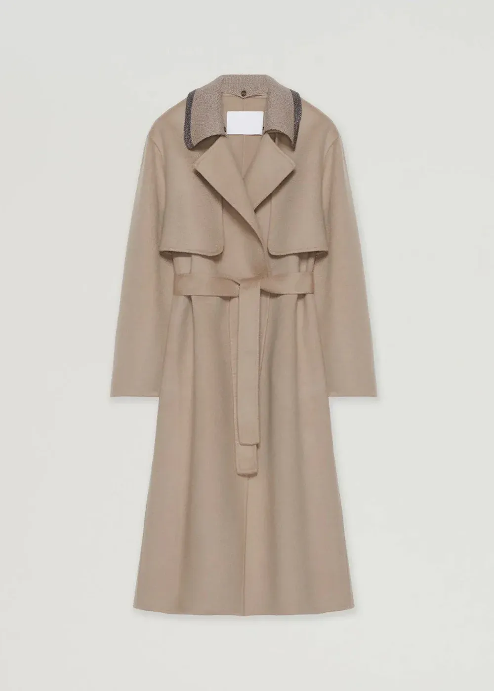 Drawstring Mantella Lapel Neck Coat