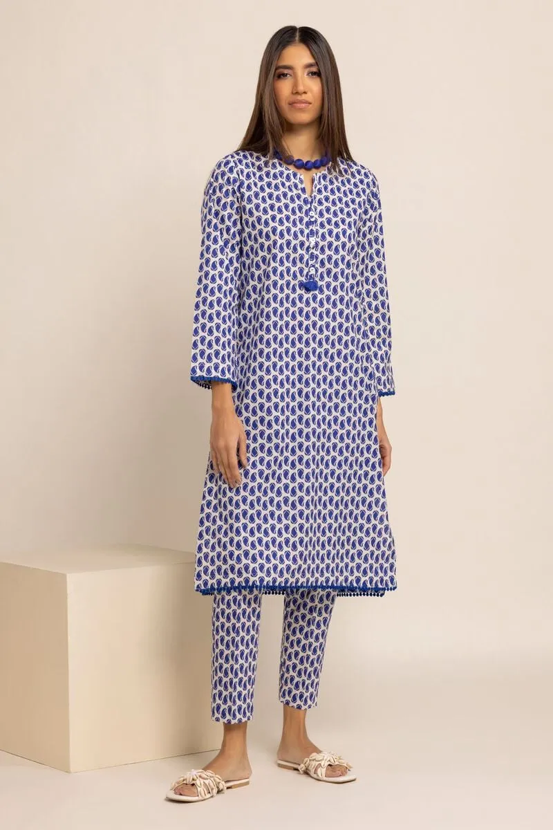 2 Piece | Kurta & Pants | Color Navy Blue