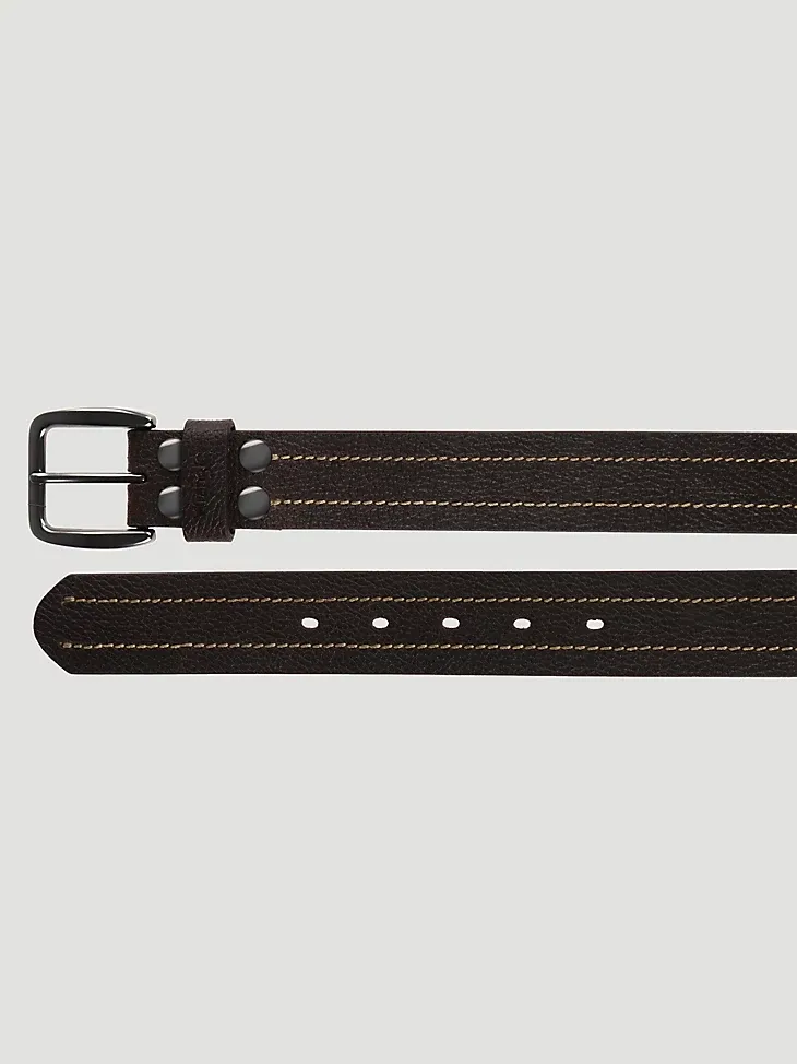 MEN'S PEBBLE GRAIN LEATHER BELT IN BLACK