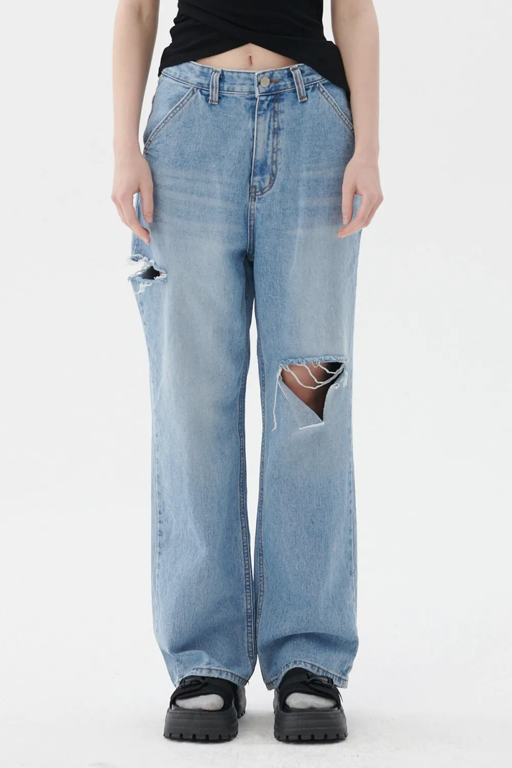 Cassidy Cutout Wide Jeans