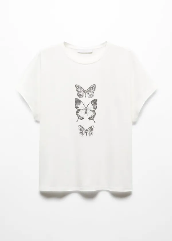 Printed cotton-blend t-shirt