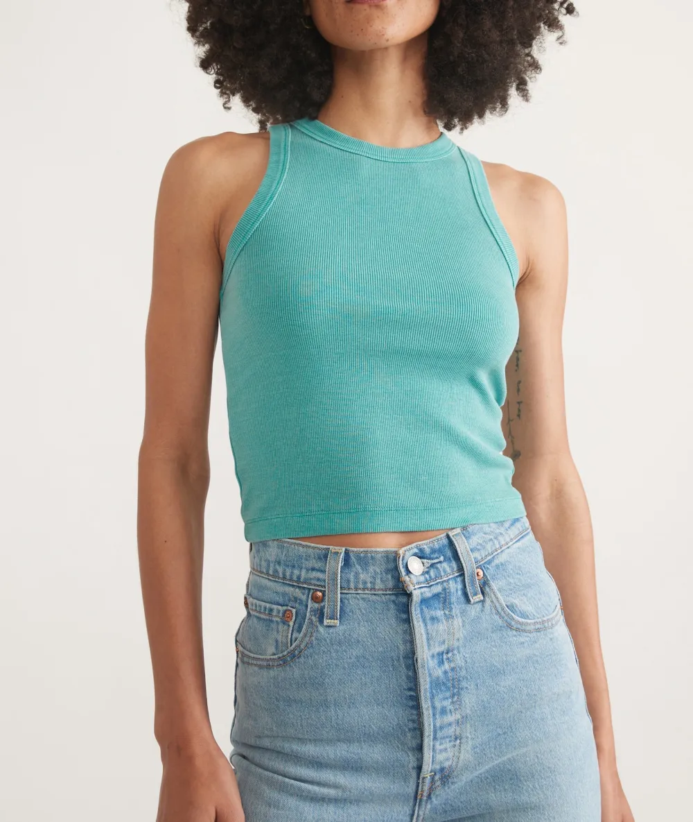 Lexi Rib Sun In High Neck Crop Tank