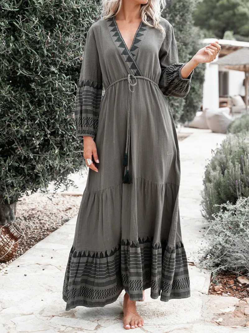 Holiday style long sleeved dress